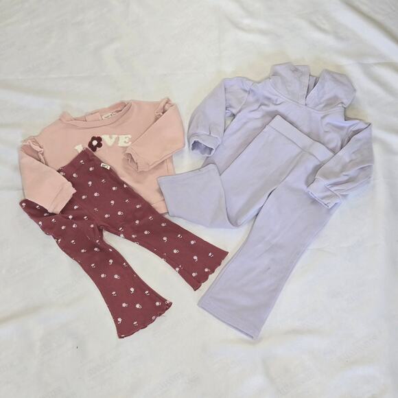 Rabbit And Bear And Carter's Toddler Girl Pant Sets Bundle  Of Two. Size 24mo - Picture 1 of 9